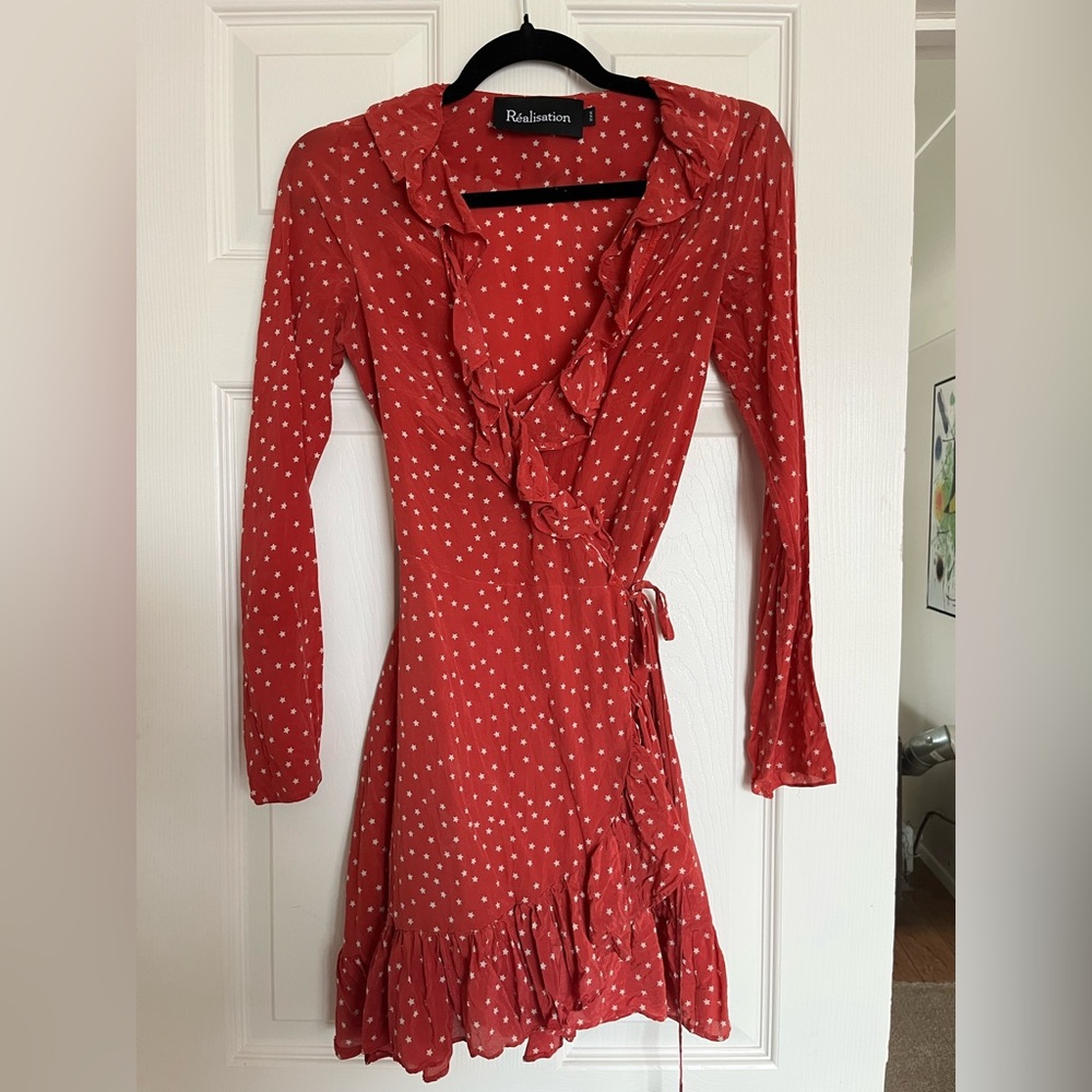 Realisation Par Alexander Silk Wrap Dress